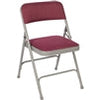 Red Fabric Padded Folding Chair on a white background