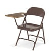 Brown Steel Folding chair with side table on a white background