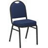 Blue Padded Upholstered Stack Chair on a white background