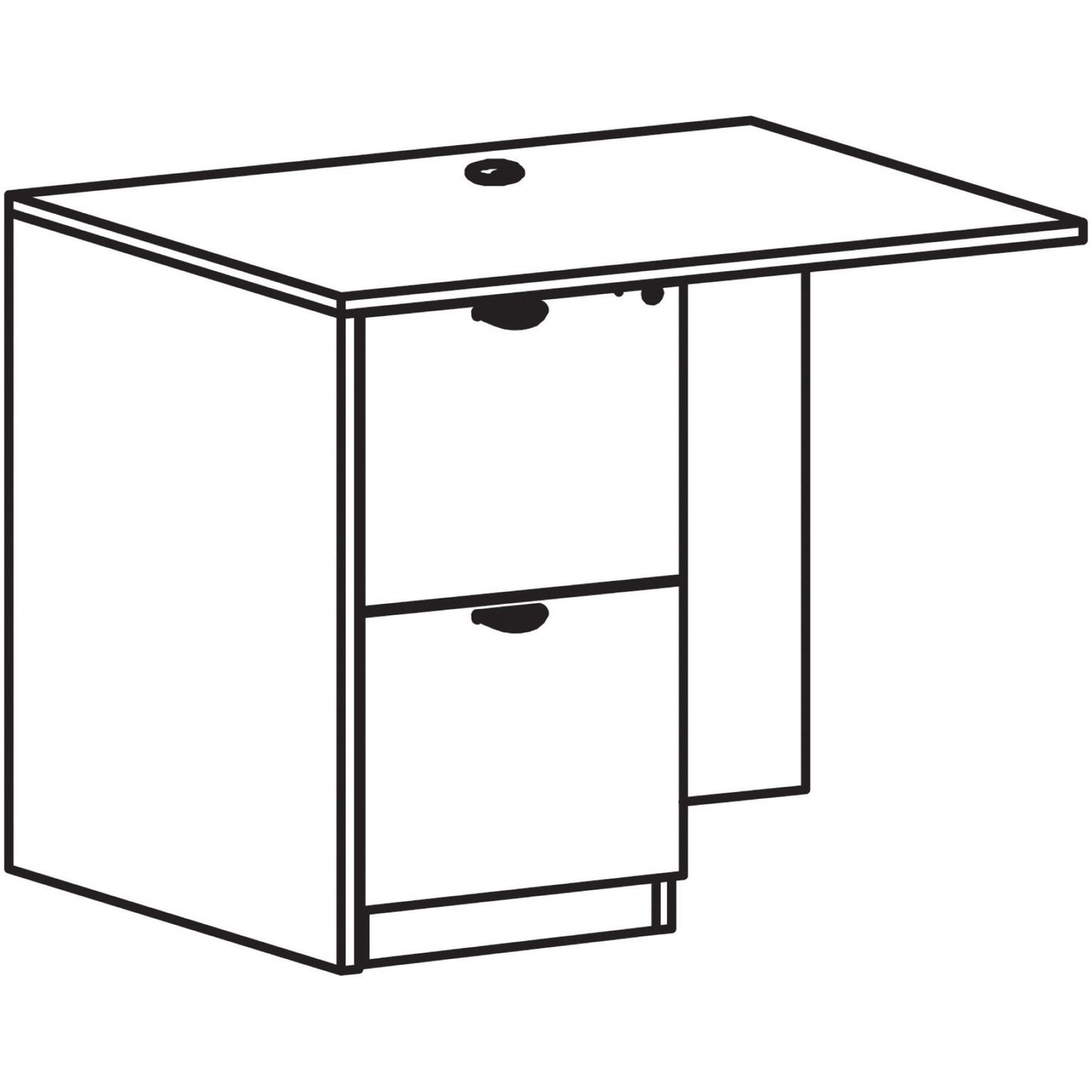 Lorell Prominence 2.0 Series Left-Pedestal Return 42"W x 24"D x 29"H (LLR-LLRPR2442LXX)