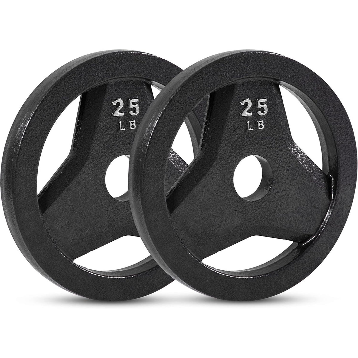 Champion Sports JFIT Cast Iron Grip Plate Pair Strength Training 25 lb (Set of 2) (CMP-J-CIGP25SET)