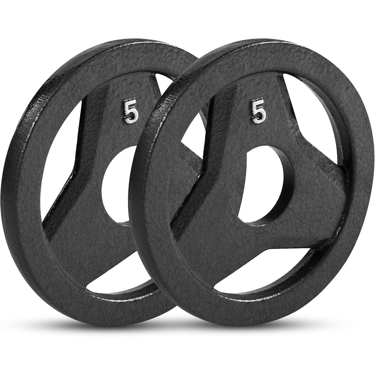 Champion Sports JFIT Cast Iron Grip Plate Pair Strength Training Weight 5 lb (Set of 2) (CMP-J-CIGP5SET)