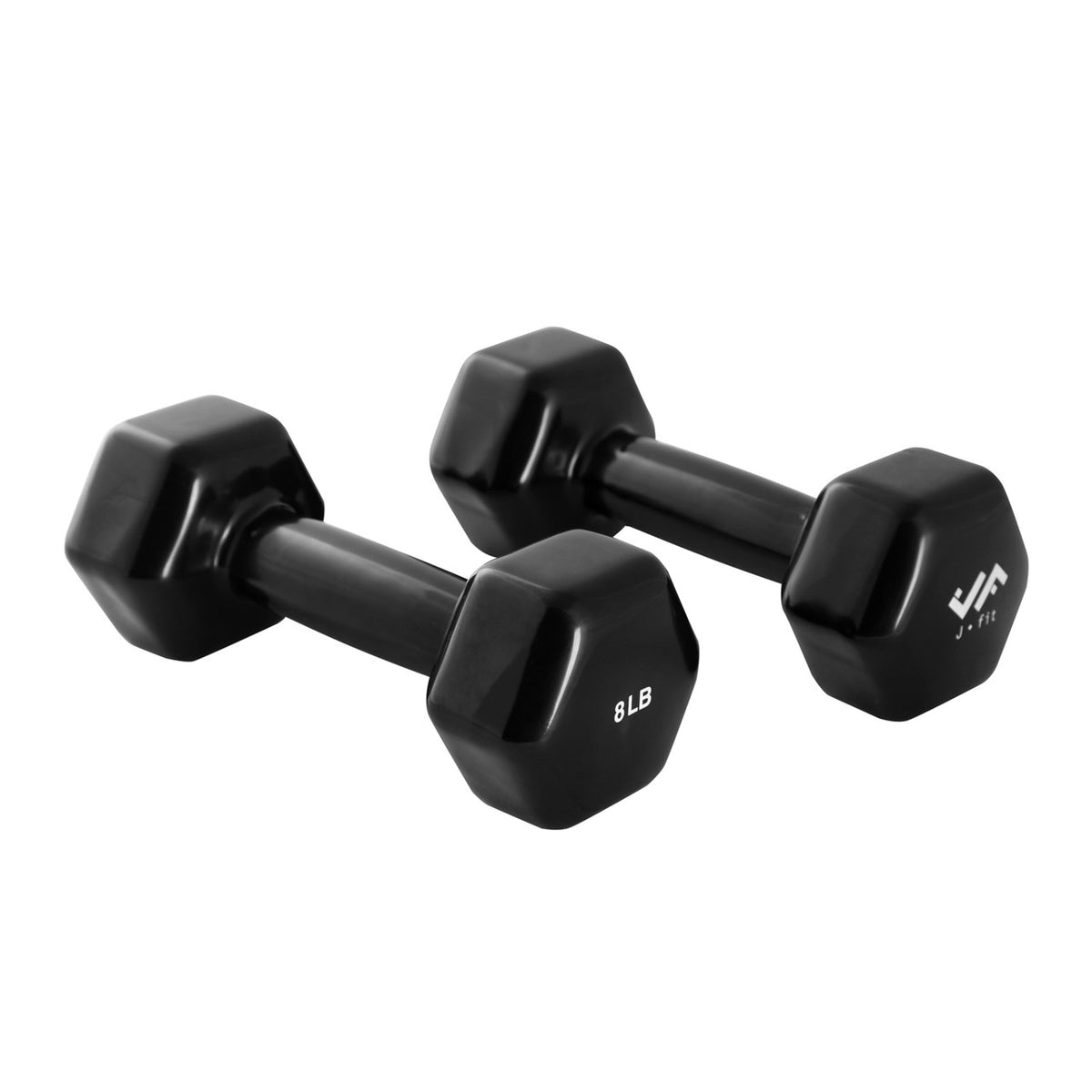 Champion Sports JFIT Vinyl Dumbbell Pair Light Strength Training 8 lb (Set of 2) (CMP-J-DBVBK8SET)