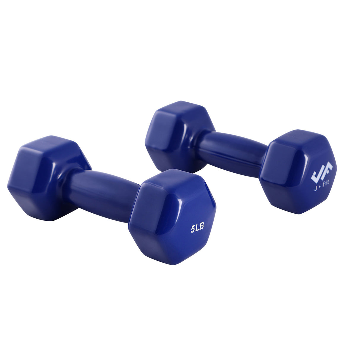 Champion Sports JFIT Vinyl Dumbbell Pair Light Strength Training 5 lb (Set of 2) (CMP-J-DBVBL5SET)