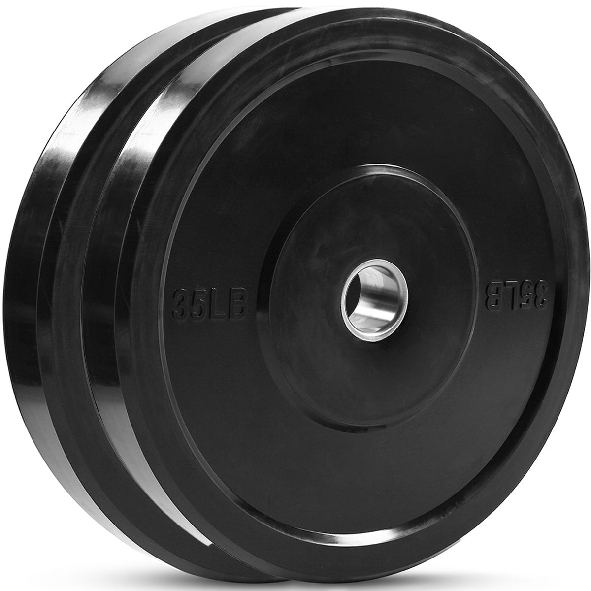 Champion Sports JFIT Rubber Bumper Plate Pair Olympic Strength Training 35 lb (Set of 2) (CMP-J-RBP35SET)