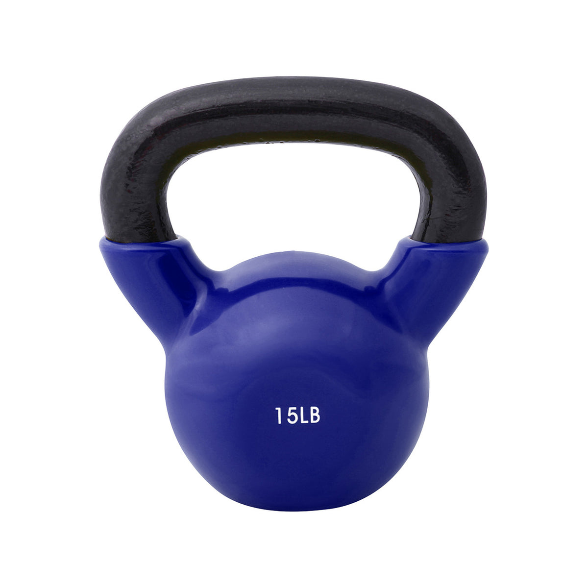 Champion Sports JFIT Vinyl Kettlebell Heavy-Duty Strength Training Weight - 15 lb (CMP-J-VKB15)