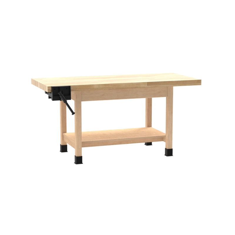 Diversified Woodcrafts 2-Station Wood Workbench with Open Storage Space - 64"W x 28"D (DIV-WW2)
