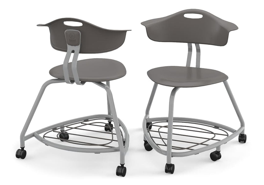 Haskell Education 360 Series Platinum frame Chair with Back and Bookbag Rack 24"H (TS4G1.24PL) - SchoolOutlet