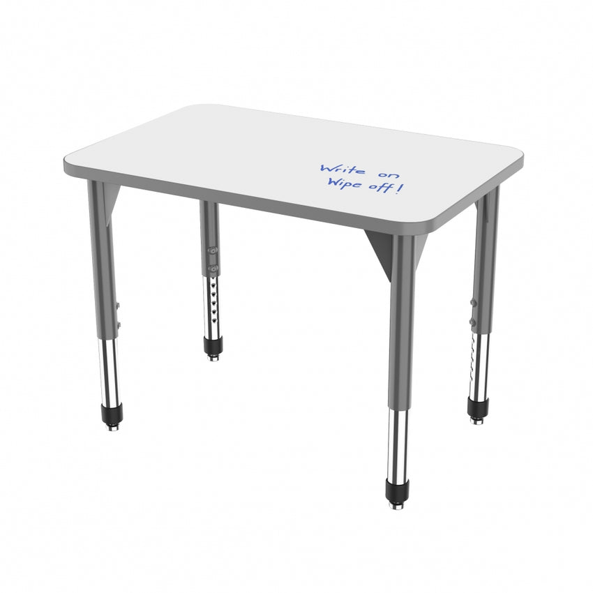 Marco Premier Series Rectangle Collaborative Desk w/ Dry Erase HPL Top 20" x 36" Adjustable Height 21"-31" (43-2220-DB)
