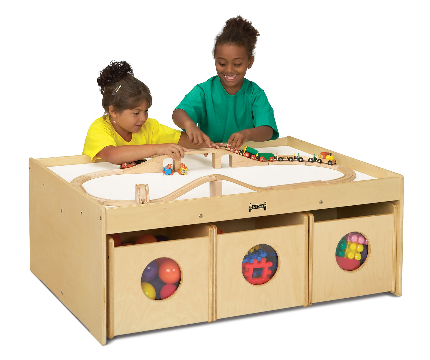 Jonti-Craft Baltic Birch Activity Table with Six Bins