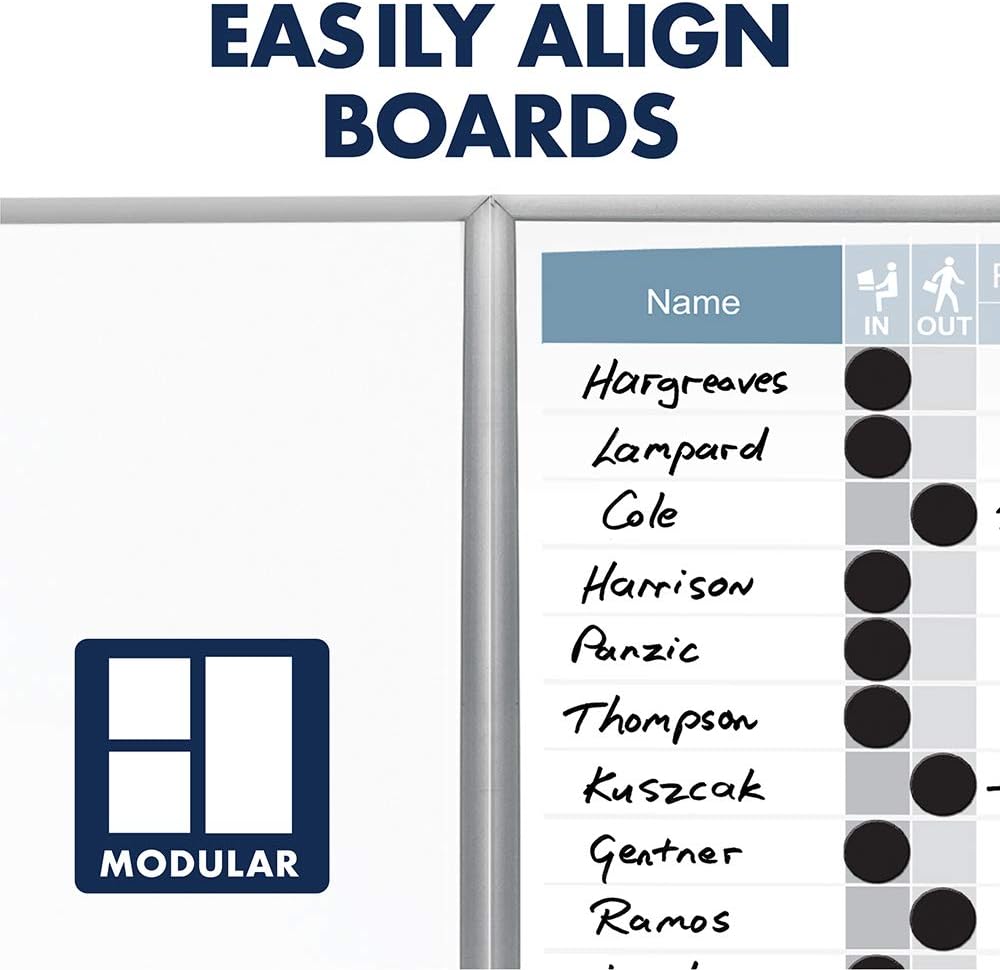Quartet Matrix Magnetic Modular Whiteboard Silver Aluminum Frame - 23"W x 23"H (M2323)