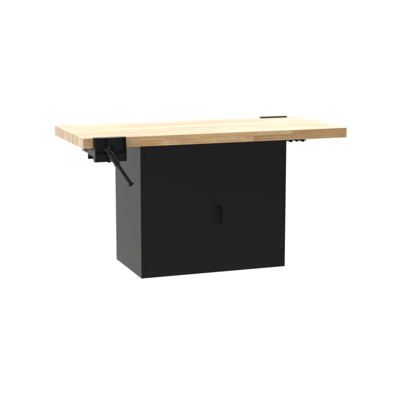 Diversified Woodcrafts 2-Station Steel Workbench with 2 Door Units - 64"W x 28"D (DIV-WBD2)