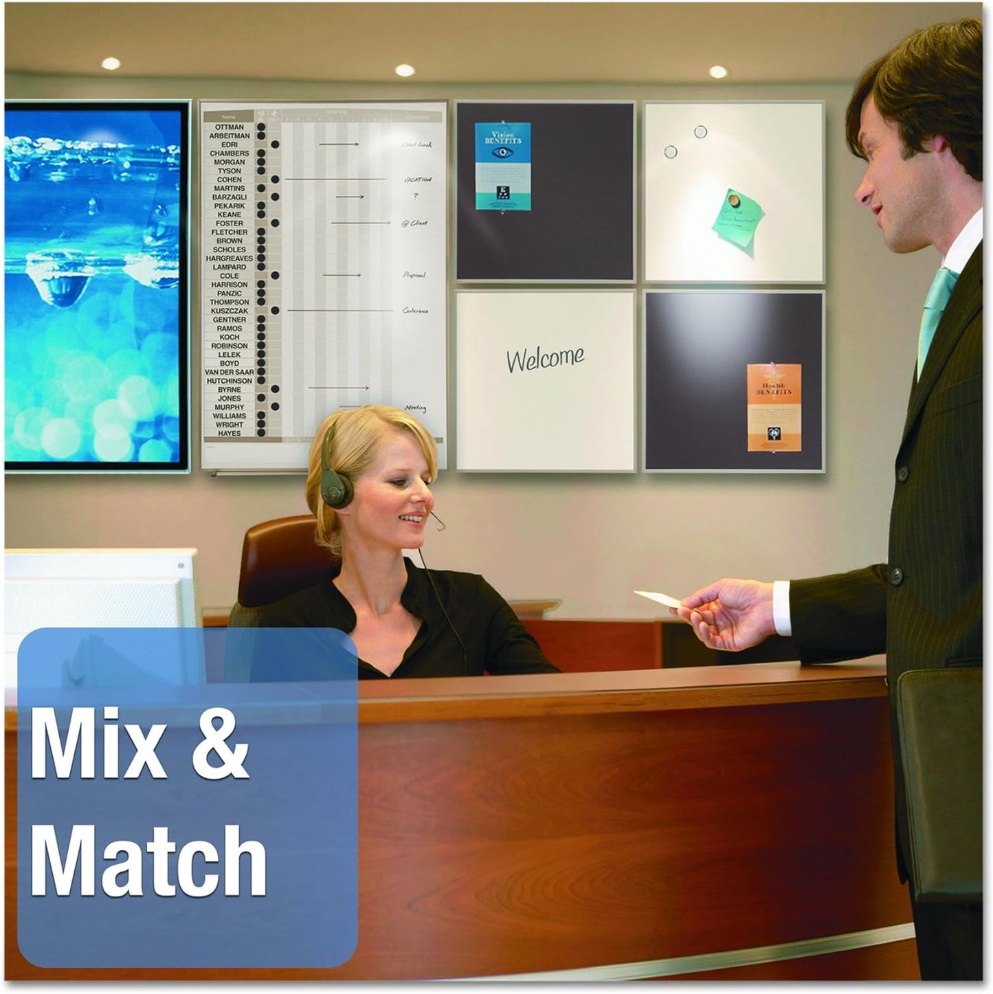 Quartet Matrix Magnetic Modular Whiteboard Silver Aluminum Frame - 23"W x 23"H (M2323)