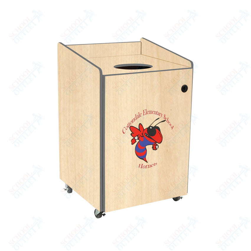 AmTab Heavy - Duty Waste Receptacle - Applicable for 55 Gallon Cans and Drums - 33"W x 32"L x 50"H (AMT - HDWR55) - SchoolOutlet