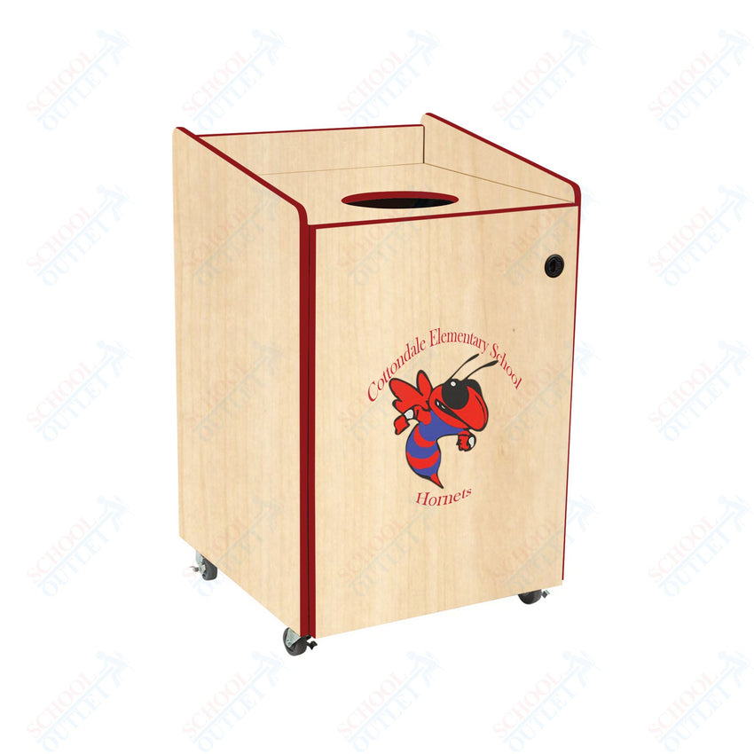 AmTab Heavy - Duty Waste Receptacle - Applicable for 55 Gallon Cans and Drums - 33"W x 32"L x 50"H (AMT - HDWR55) - SchoolOutlet