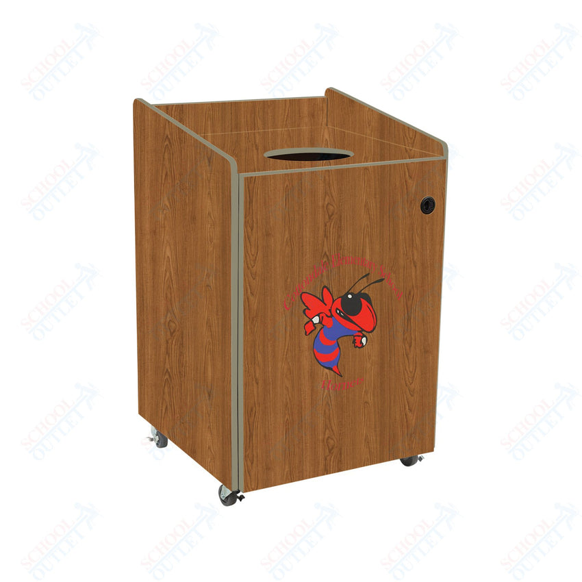 AmTab Heavy - Duty Waste Receptacle - Applicable for 55 Gallon Cans and Drums - 33"W x 32"L x 50"H (AMT - HDWR55) - SchoolOutlet