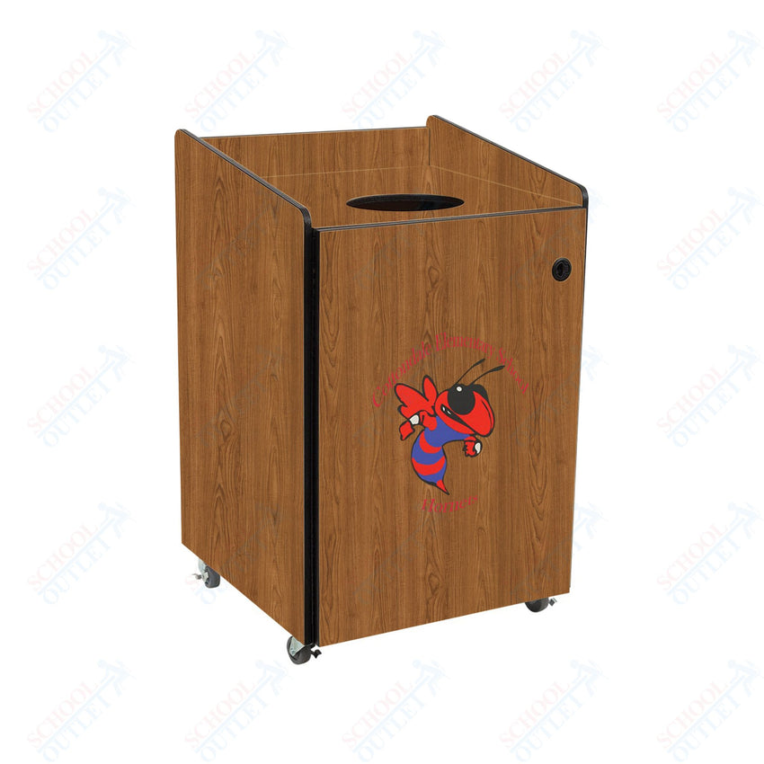 AmTab Heavy - Duty Waste Receptacle - Applicable for 55 Gallon Cans and Drums - 33"W x 32"L x 50"H (AMT - HDWR55) - SchoolOutlet
