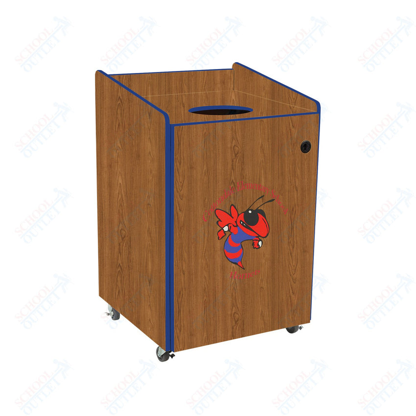 AmTab Heavy - Duty Waste Receptacle - Applicable for 55 Gallon Cans and Drums - 33"W x 32"L x 50"H (AMT - HDWR55) - SchoolOutlet