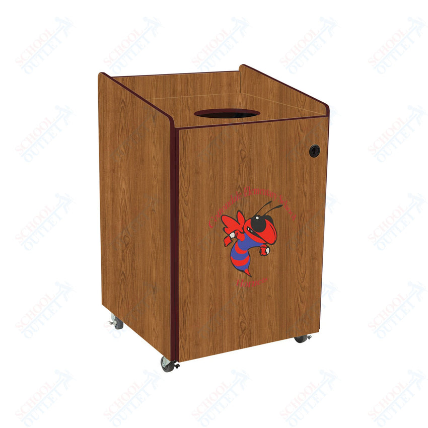AmTab Heavy - Duty Waste Receptacle - Applicable for 55 Gallon Cans and Drums - 33"W x 32"L x 50"H (AMT - HDWR55) - SchoolOutlet