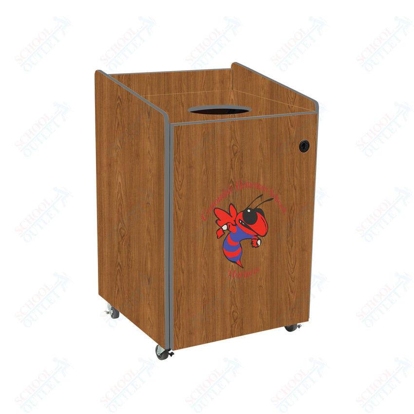 AmTab Heavy - Duty Waste Receptacle - Applicable for 55 Gallon Cans and Drums - 33"W x 32"L x 50"H (AMT - HDWR55) - SchoolOutlet