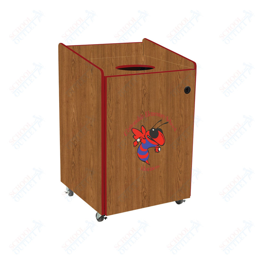 AmTab Heavy - Duty Waste Receptacle - Applicable for 55 Gallon Cans and Drums - 33"W x 32"L x 50"H (AMT - HDWR55) - SchoolOutlet