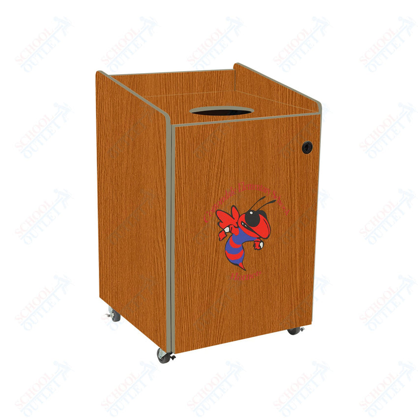 AmTab Heavy - Duty Waste Receptacle - Applicable for 55 Gallon Cans and Drums - 33"W x 32"L x 50"H (AMT - HDWR55) - SchoolOutlet