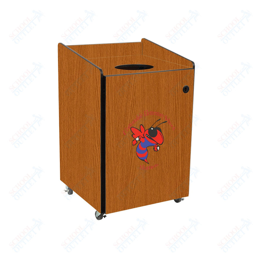 AmTab Heavy - Duty Waste Receptacle - Applicable for 55 Gallon Cans and Drums - 33"W x 32"L x 50"H (AMT - HDWR55) - SchoolOutlet