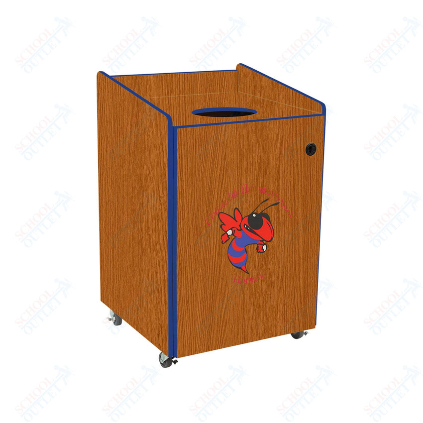 AmTab Heavy - Duty Waste Receptacle - Applicable for 55 Gallon Cans and Drums - 33"W x 32"L x 50"H (AMT - HDWR55) - SchoolOutlet