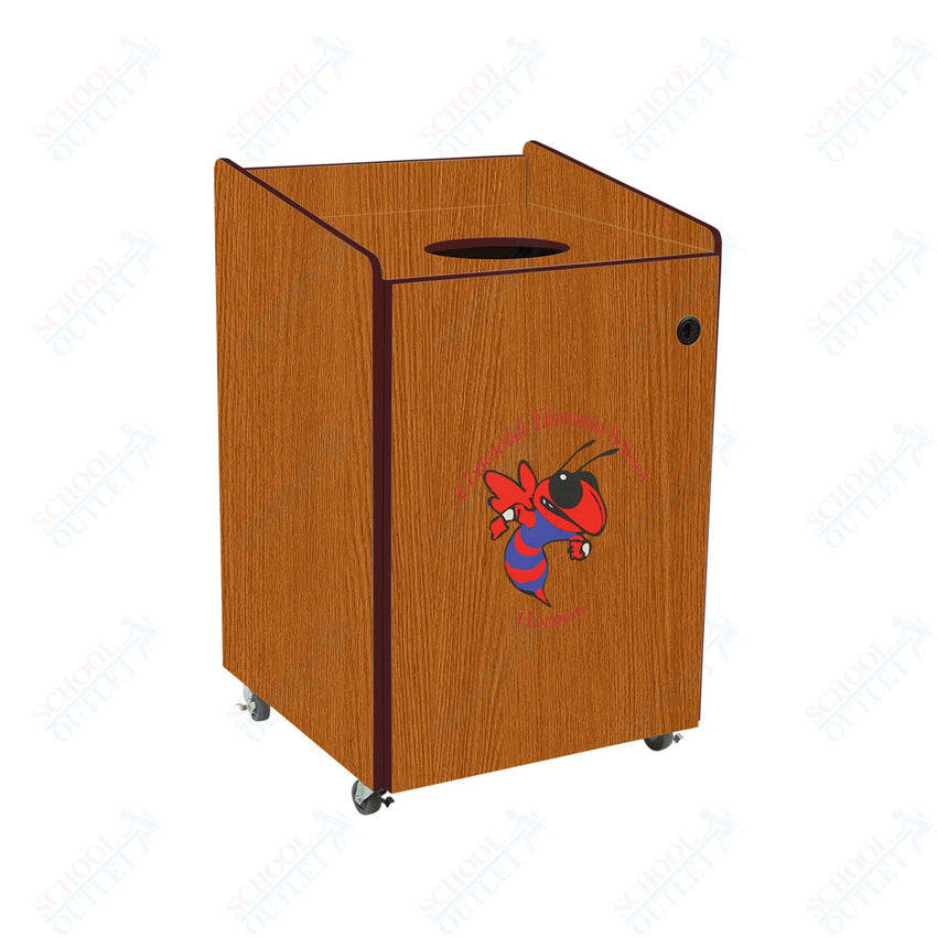 AmTab Heavy - Duty Waste Receptacle - Applicable for 55 Gallon Cans and Drums - 33"W x 32"L x 50"H (AMT - HDWR55) - SchoolOutlet
