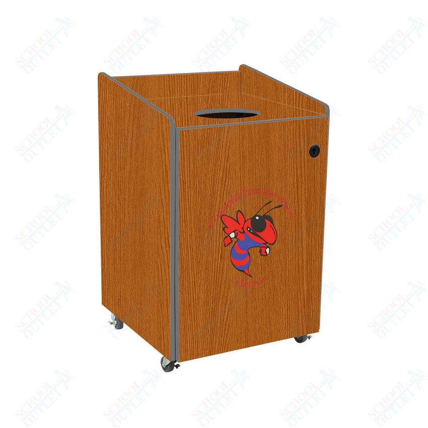 AmTab Heavy - Duty Waste Receptacle - Applicable for 55 Gallon Cans and Drums - 33"W x 32"L x 50"H (AMT - HDWR55) - SchoolOutlet