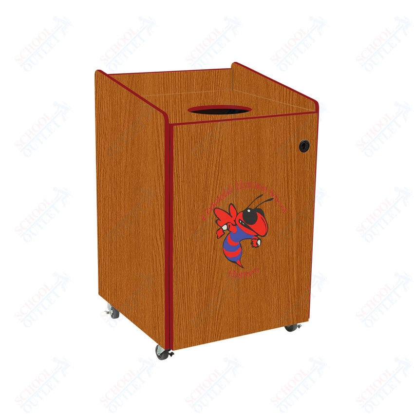 AmTab Heavy - Duty Waste Receptacle - Applicable for 55 Gallon Cans and Drums - 33"W x 32"L x 50"H (AMT - HDWR55) - SchoolOutlet