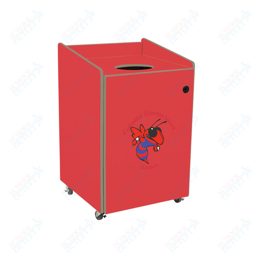 AmTab Heavy - Duty Waste Receptacle - Applicable for 55 Gallon Cans and Drums - 33"W x 32"L x 50"H (AMT - HDWR55) - SchoolOutlet