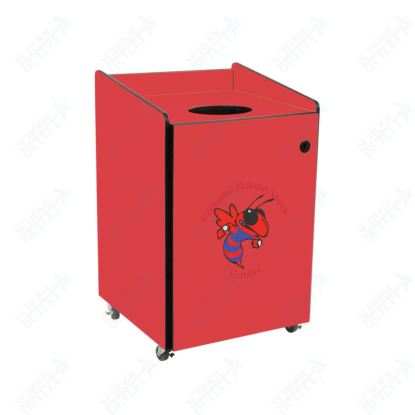 AmTab Heavy - Duty Waste Receptacle - Applicable for 55 Gallon Cans and Drums - 33"W x 32"L x 50"H (AMT - HDWR55) - SchoolOutlet