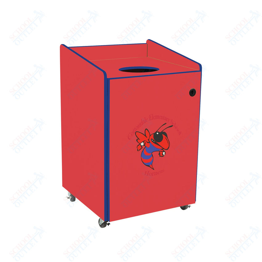 AmTab Heavy - Duty Waste Receptacle - Applicable for 55 Gallon Cans and Drums - 33"W x 32"L x 50"H (AMT - HDWR55) - SchoolOutlet