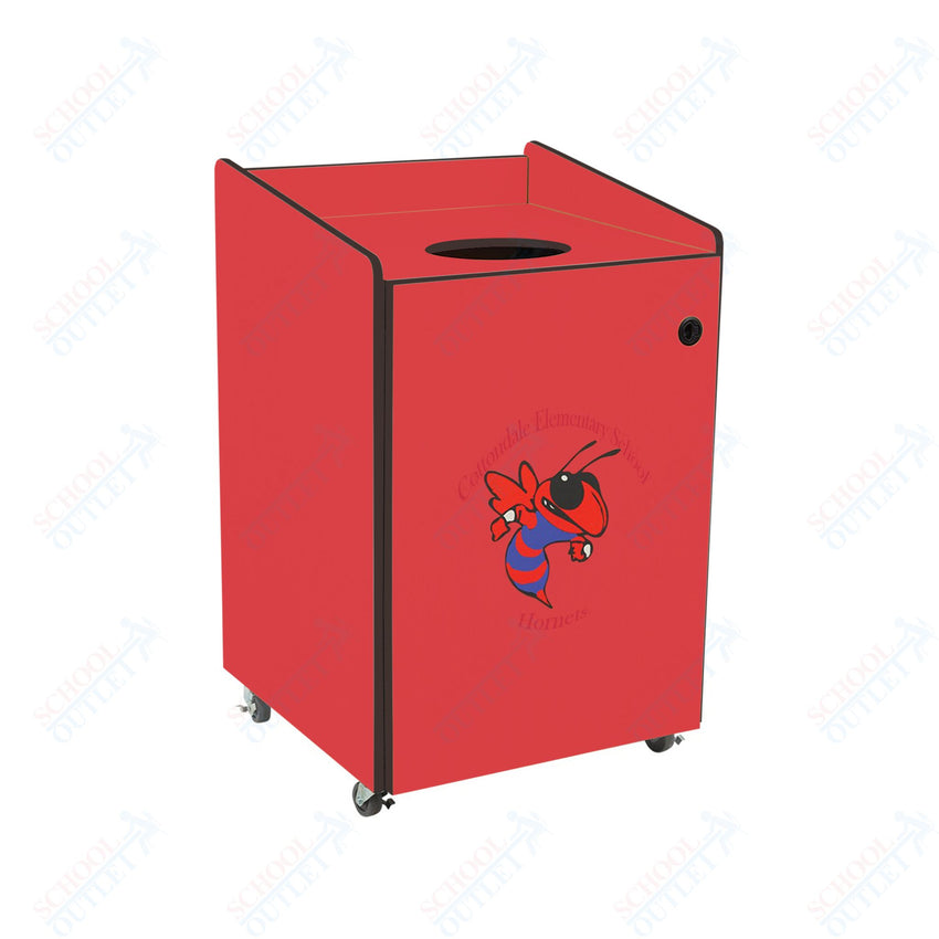 AmTab Heavy - Duty Waste Receptacle - Applicable for 55 Gallon Cans and Drums - 33"W x 32"L x 50"H (AMT - HDWR55) - SchoolOutlet