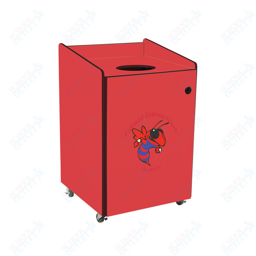 AmTab Heavy - Duty Waste Receptacle - Applicable for 55 Gallon Cans and Drums - 33"W x 32"L x 50"H (AMT - HDWR55) - SchoolOutlet