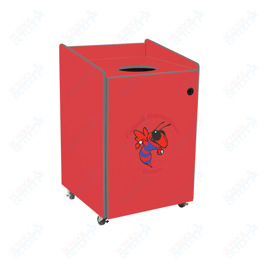 AmTab Heavy - Duty Waste Receptacle - Applicable for 55 Gallon Cans and Drums - 33"W x 32"L x 50"H (AMT - HDWR55) - SchoolOutlet