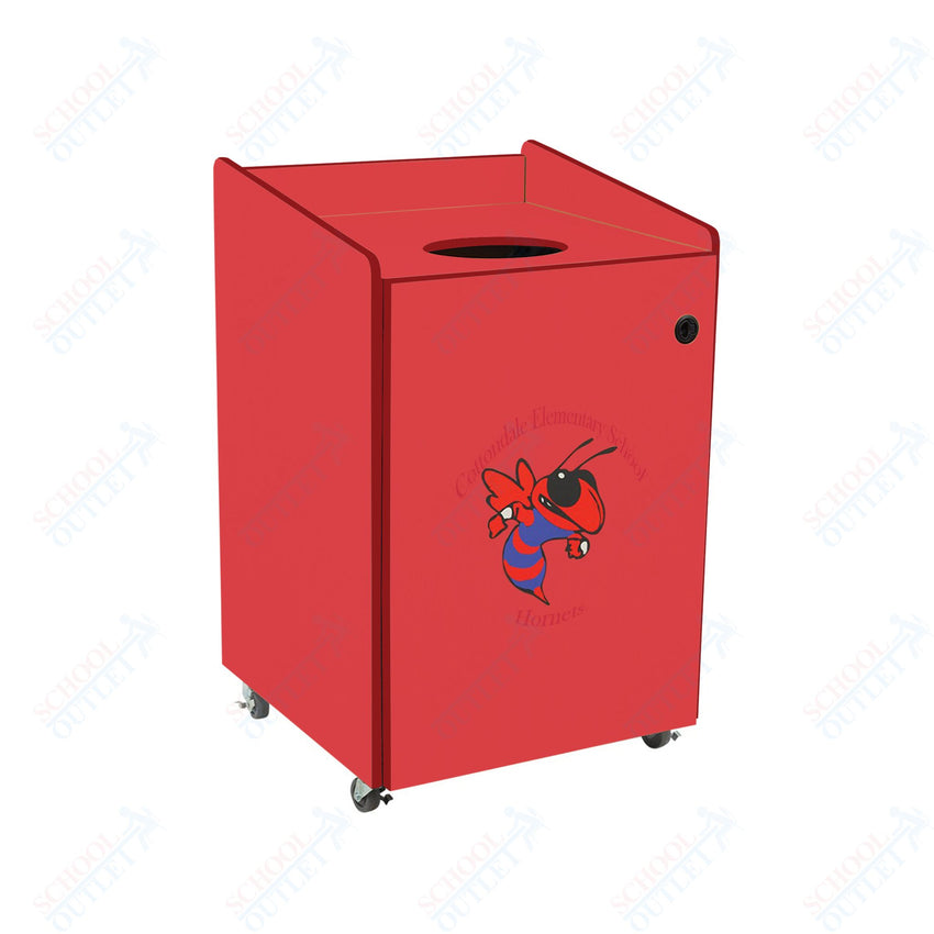 AmTab Heavy - Duty Waste Receptacle - Applicable for 55 Gallon Cans and Drums - 33"W x 32"L x 50"H (AMT - HDWR55) - SchoolOutlet
