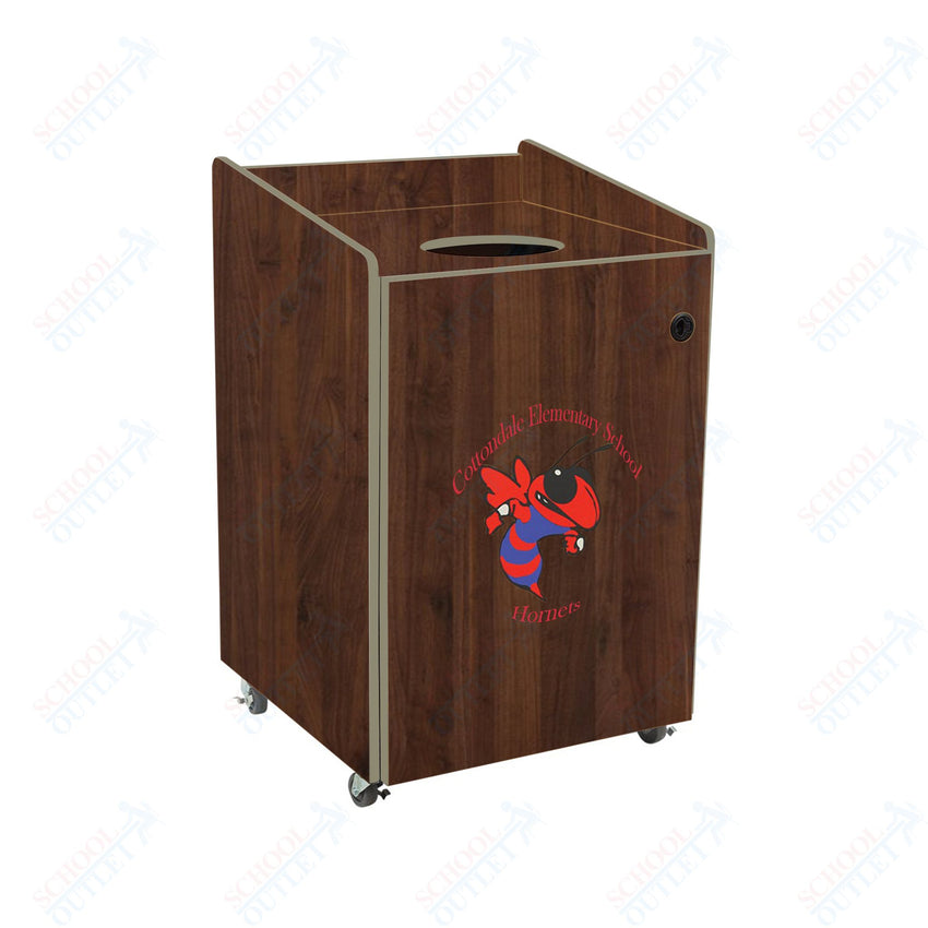 AmTab Heavy - Duty Waste Receptacle - Applicable for 55 Gallon Cans and Drums - 33"W x 32"L x 50"H (AMT - HDWR55) - SchoolOutlet