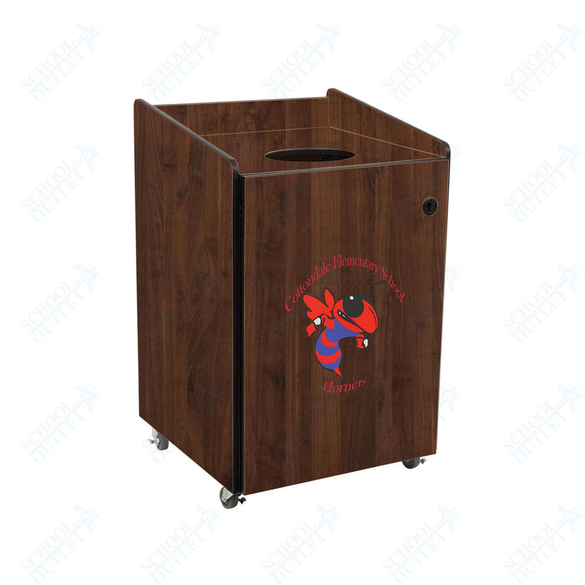 AmTab Heavy - Duty Waste Receptacle - Applicable for 55 Gallon Cans and Drums - 33"W x 32"L x 50"H (AMT - HDWR55) - SchoolOutlet