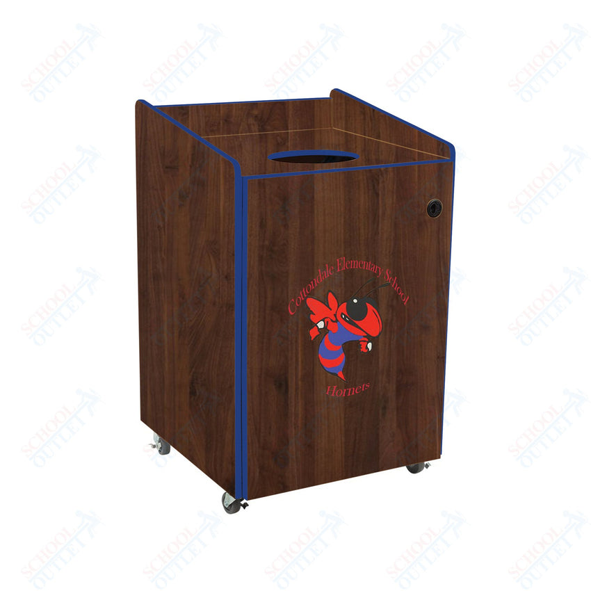 AmTab Heavy - Duty Waste Receptacle - Applicable for 55 Gallon Cans and Drums - 33"W x 32"L x 50"H (AMT - HDWR55) - SchoolOutlet