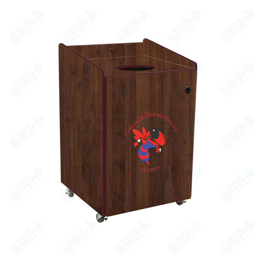 AmTab Heavy - Duty Waste Receptacle - Applicable for 55 Gallon Cans and Drums - 33"W x 32"L x 50"H (AMT - HDWR55) - SchoolOutlet