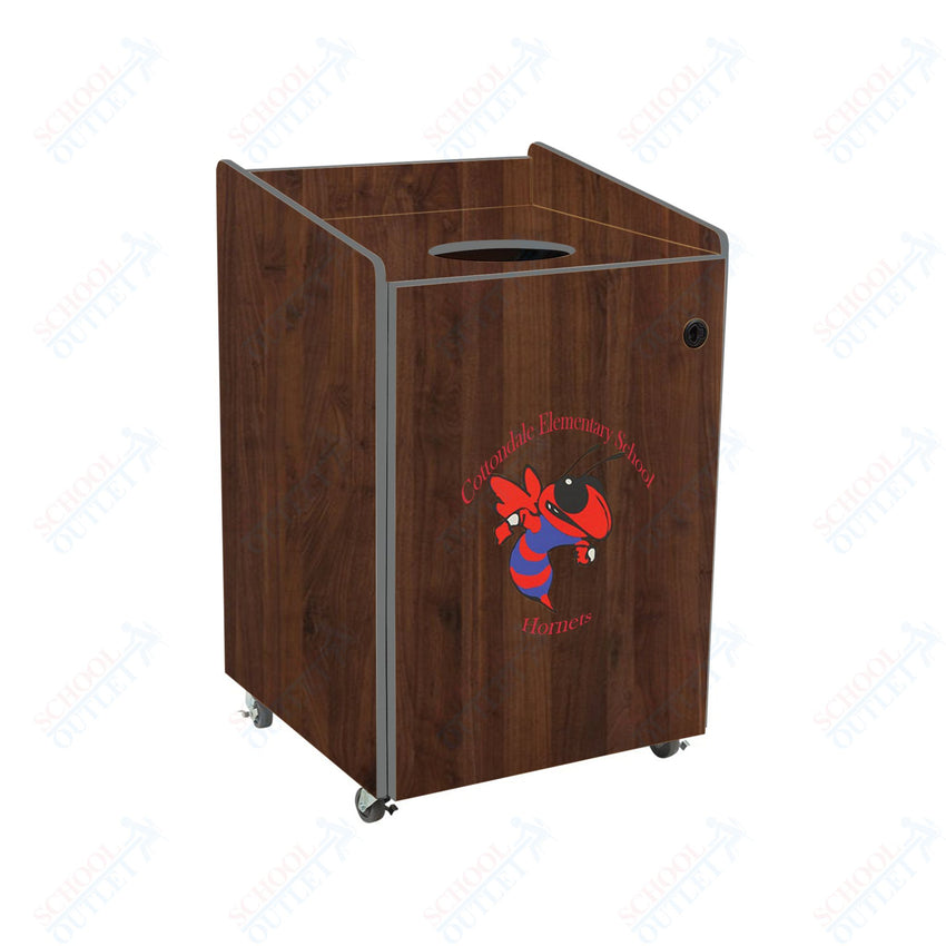 AmTab Heavy - Duty Waste Receptacle - Applicable for 55 Gallon Cans and Drums - 33"W x 32"L x 50"H (AMT - HDWR55) - SchoolOutlet