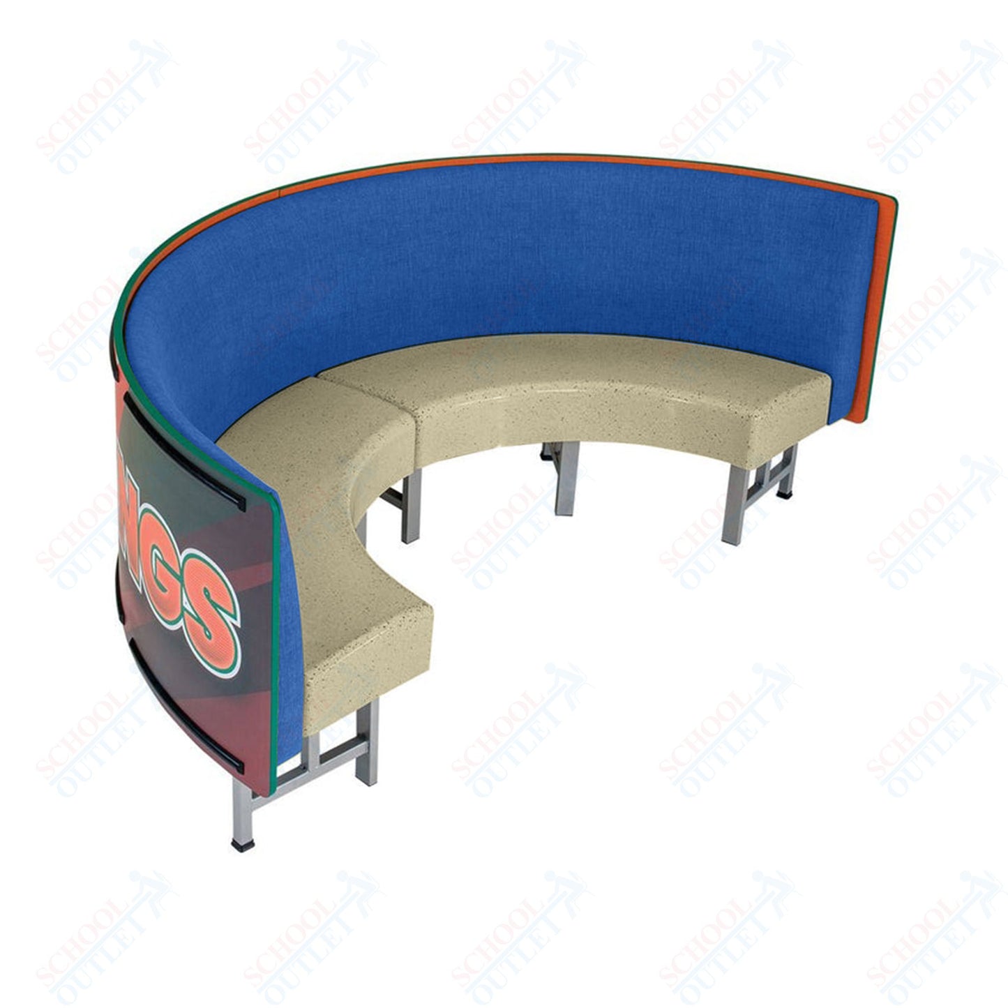 AmTab Mobile Booth Seating - Half Circle - 30"W x 60"L (AMT-HMBS245)