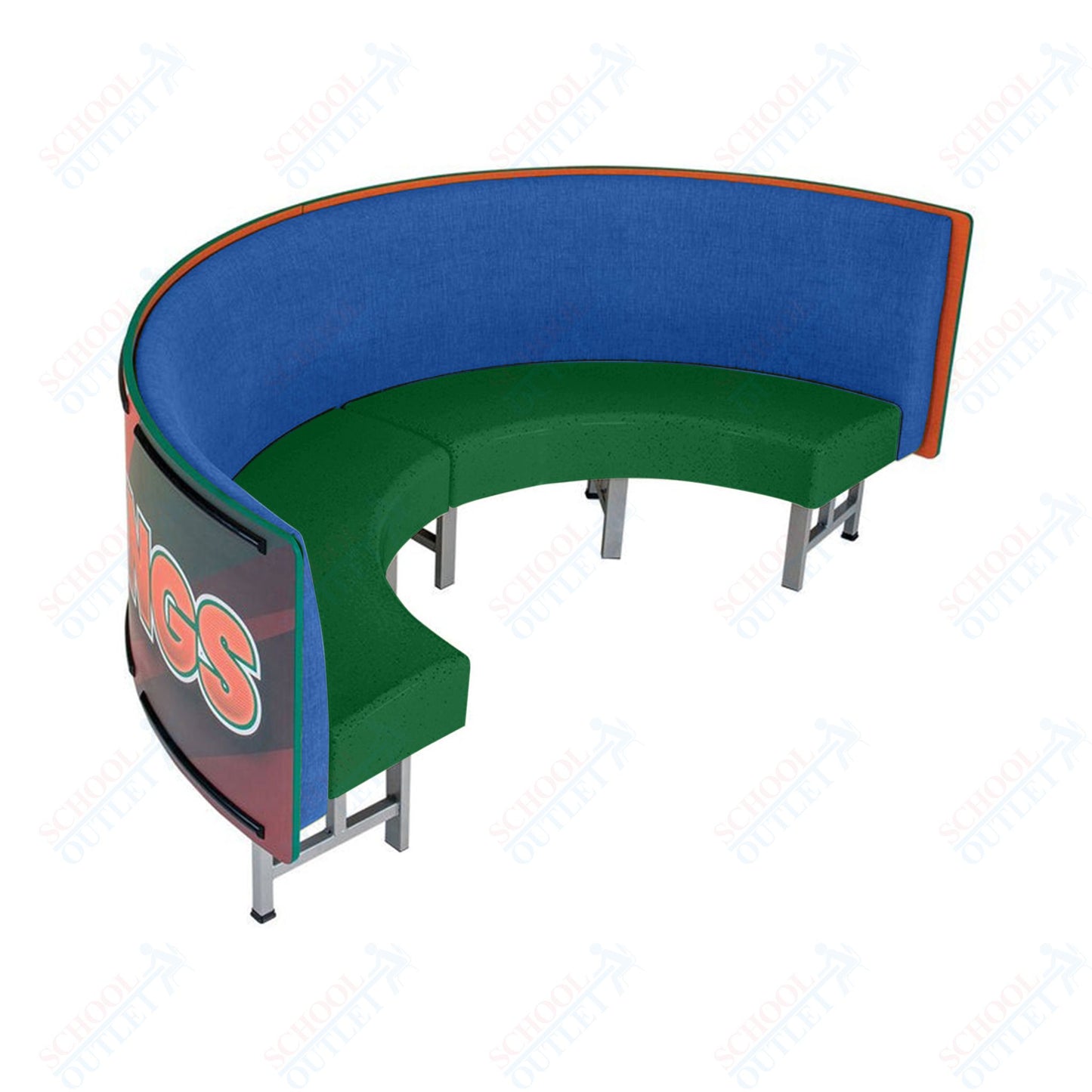 AmTab Mobile Booth Seating - Half Circle - 30"W x 60"L (AMT-HMBS245)