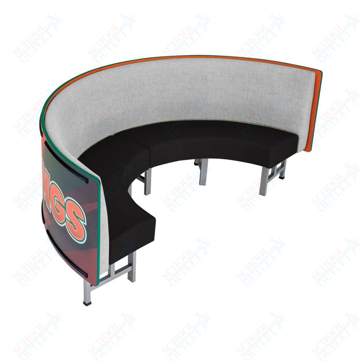 AmTab Mobile Booth Seating - Half Circle - 30"W x 60"L (AMT-HMBS245)