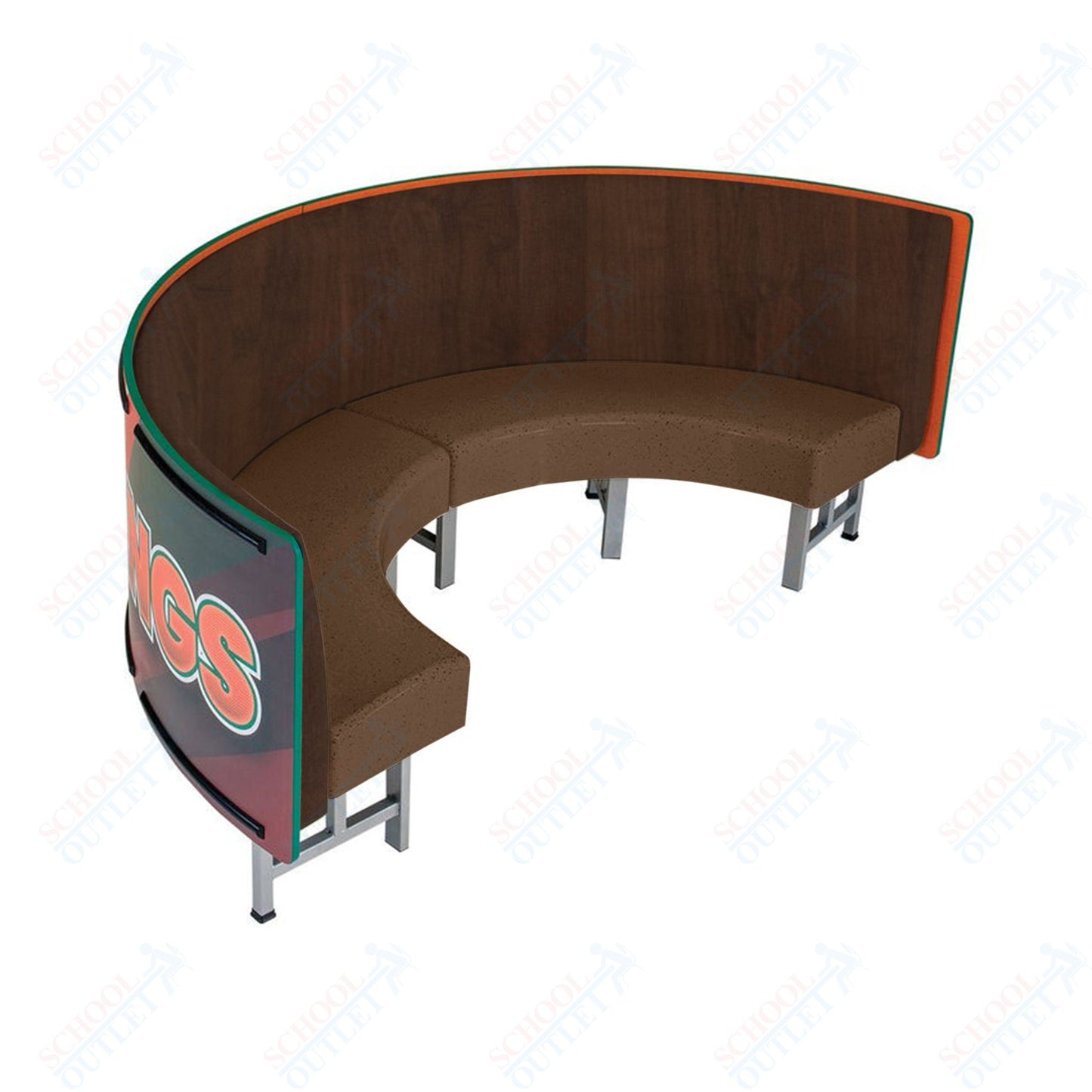 AmTab Mobile Booth Seating - Half Circle - 30"W x 60"L (AMT-HMBS245)