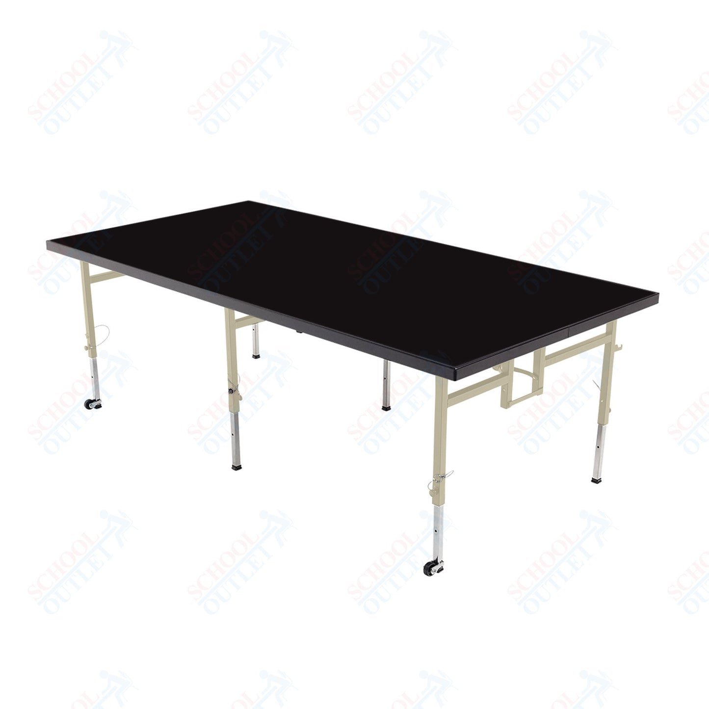 AmTab Adjustable Height Stage - Polypropylene Top - 36"W x 96"L x Adjustable 32" to 40"H (AmTab AMT-STA3832P)