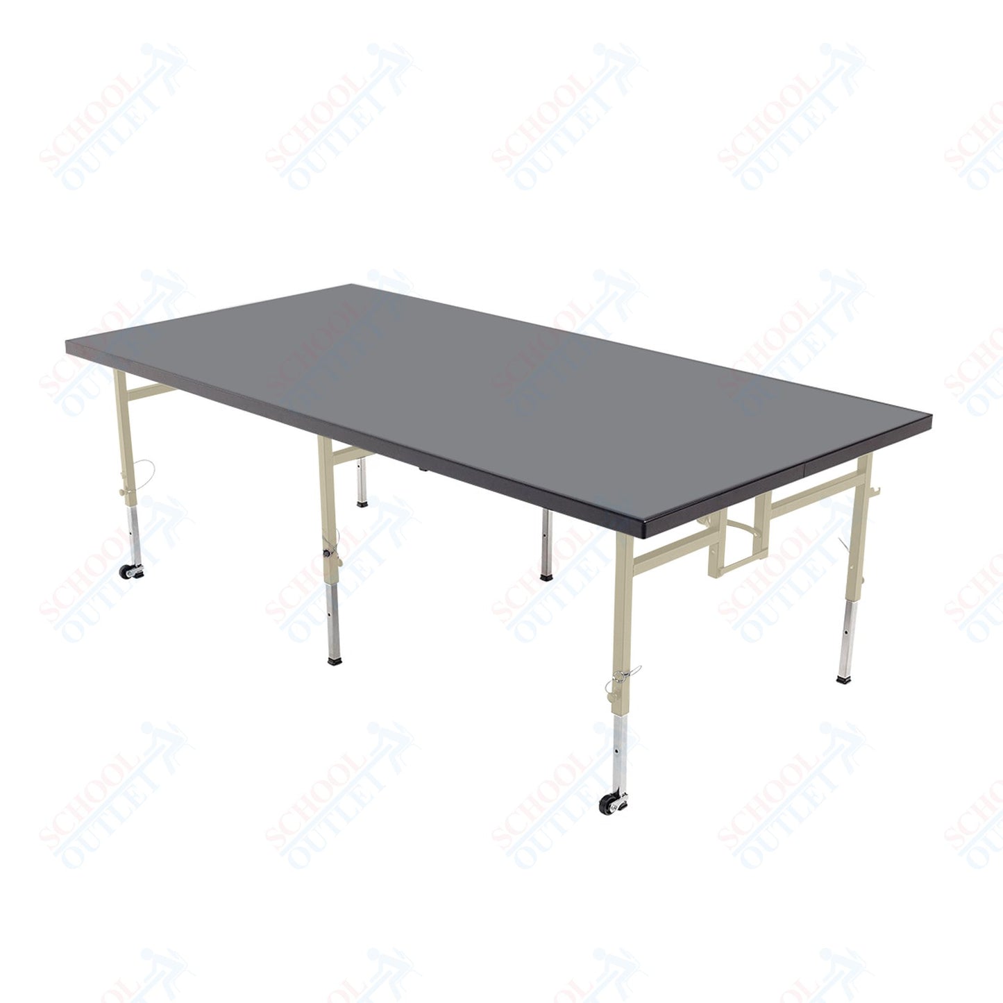 AmTab Adjustable Height Stage - Polypropylene Top - 36"W x 96"L x Adjustable 32" to 40"H (AmTab AMT-STA3832P)