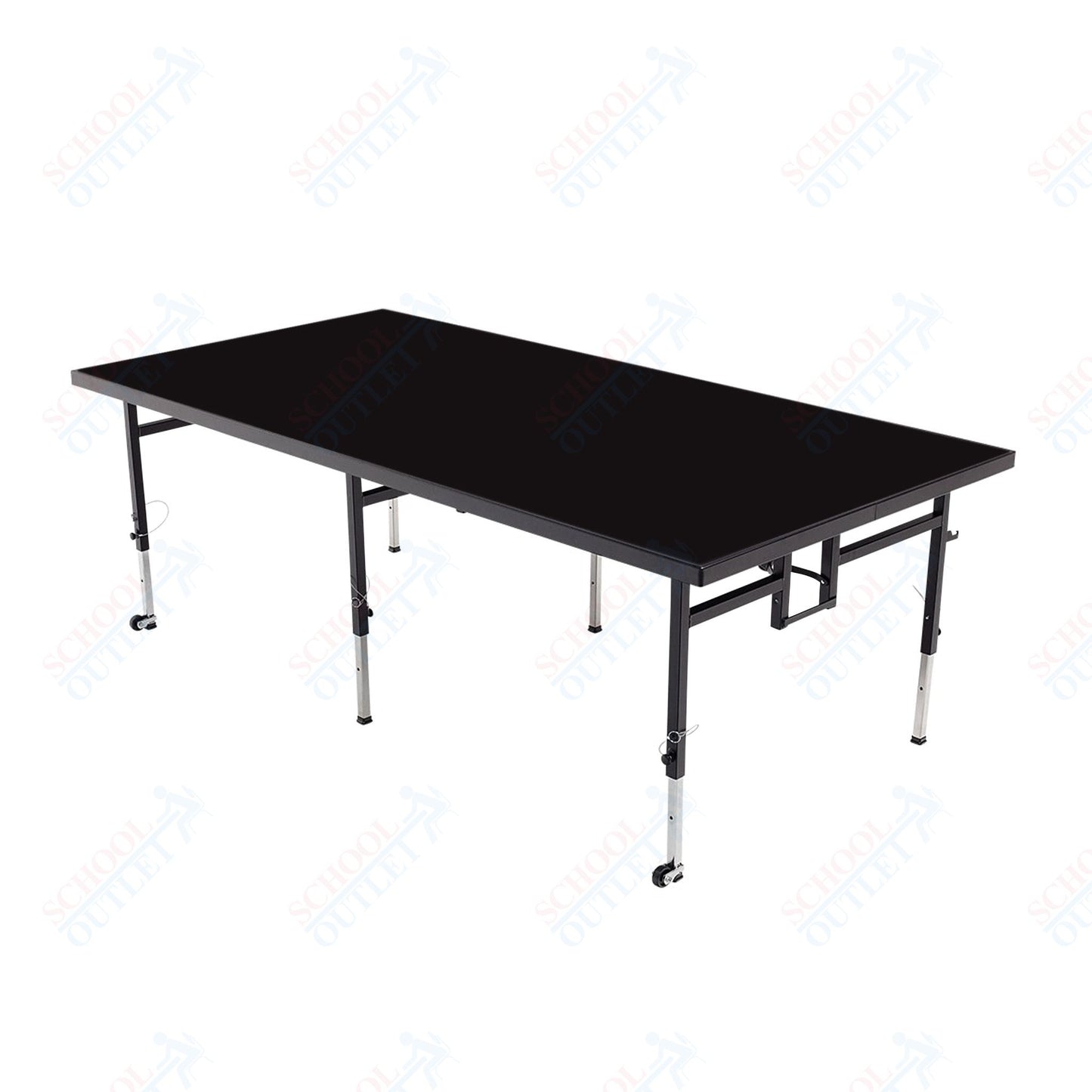 AmTab Adjustable Height Stage - Polypropylene Top - 36"W x 96"L x Adjustable 32" to 40"H (AmTab AMT-STA3832P)